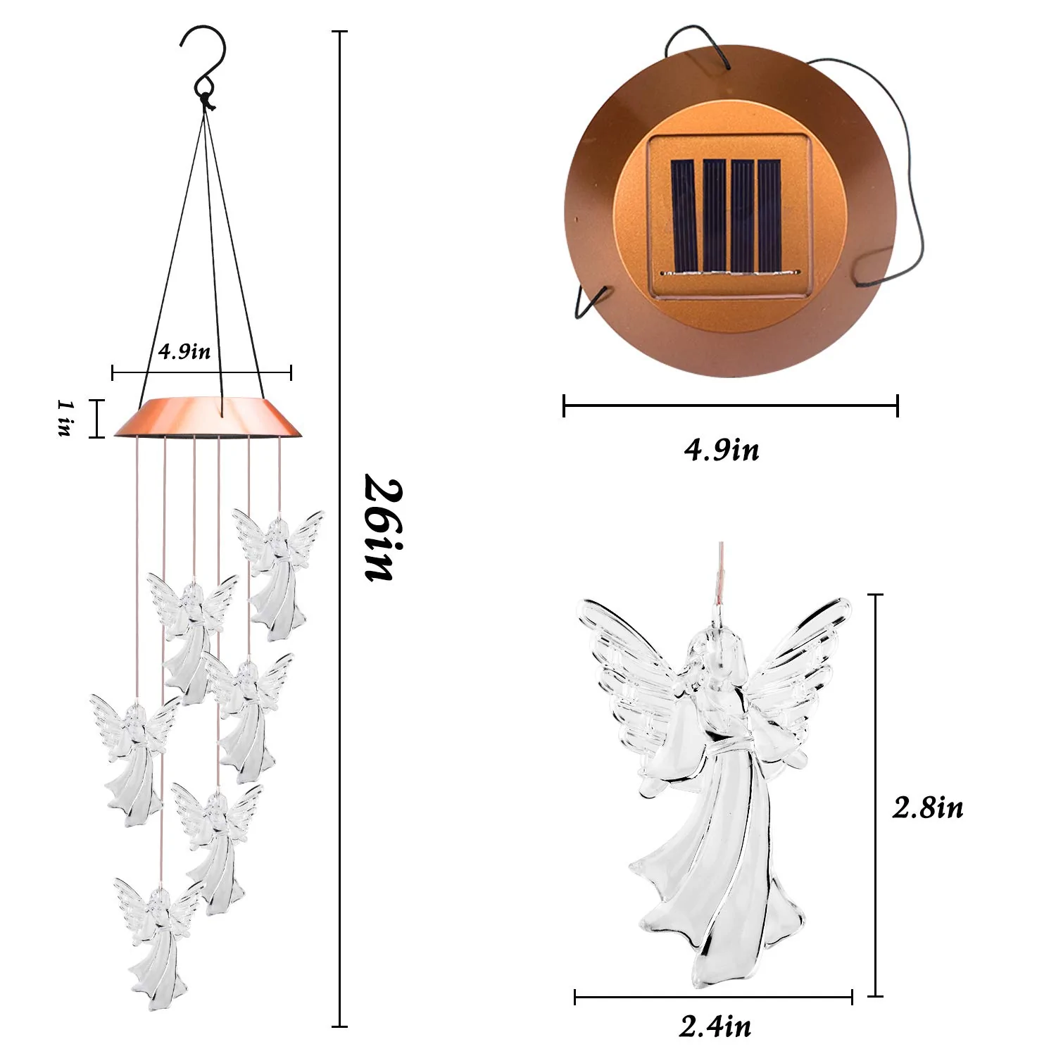 🔥Hot Sale - SAVE 50% OFF - Solar Guardian Angel Wind Chime Light