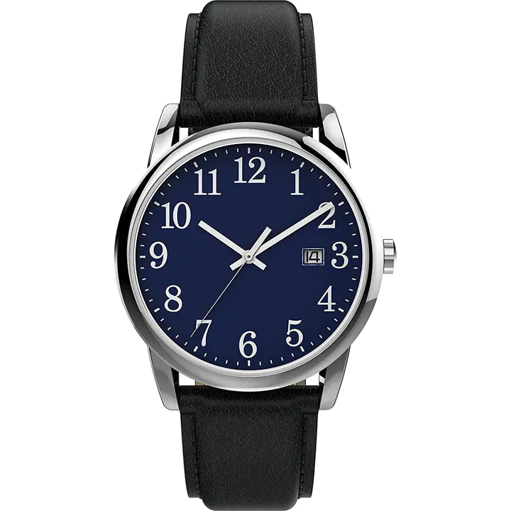 Men's fashion38mm Leather Strap Watch