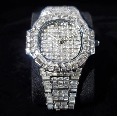 Baguette Diamond Mens Quartz Watch